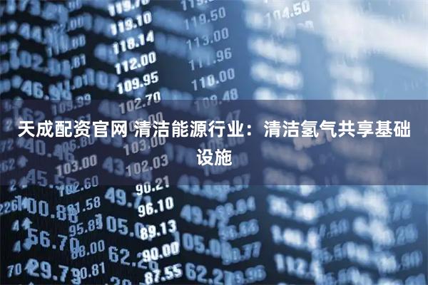 天成配资官网 清洁能源行业：清洁氢气共享基础设施