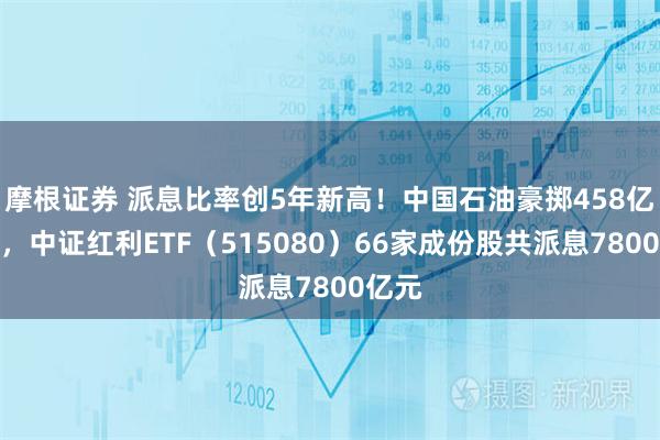 摩根证券 派息比率创5年新高！中国石油豪掷458亿分红，中证红利ETF（515080）66家成份股共派息7800亿元